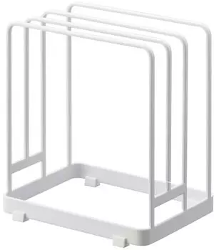 Подставка для разделочной доски Yamazaki Jitsugyo 6178 для хранения круглых нарезок, примерно Ш16 xx Отдельно стоящая подставка для разделочной доски, белая, Д11,8 белый