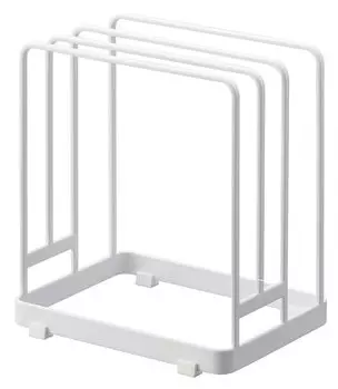 Подставка для разделочных досок Yamazaki Jitsugyo 6178 для хранения круглых разделочных досок, белая, примерно Ш16 x Г11,8 x В17,5 см, отдельно стоящая,