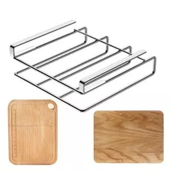 Подставка для разделочных досок Yousheng, держатель для разделочных досок под шкафом, прочная несущая стойка для разделочных досок 25cm серебряный