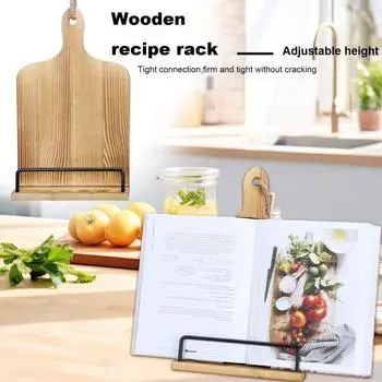 Подставка для рецептов Настольная полка для хранения Гладкие края без заусенцев Регулируемая высота Деревянная подставка ручной работы для рецептов Поддержка доски для рисования