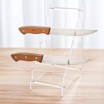 Подставка для резки резака. Прозрачный акриловый держатель блока столовых приборов для столешницы. Организуйте дисплей. Простая установка. Многоцелевая подставка для резки фруктов. S чёрный