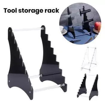 Подставка для резки резака. Прозрачный акриловый держатель блока столовых приборов для столешницы. Организуйте дисплей. Простая установка. Многоцелевая подставка для резки фруктов. S чёрный