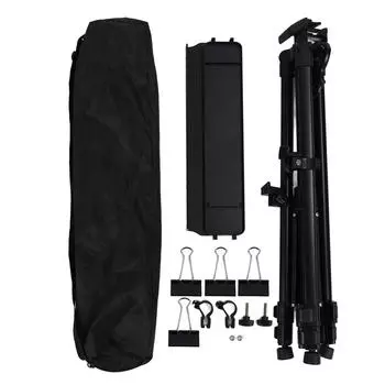 Подставка для рисования, черный угол, регулируемая высота, складной металлический мольберт, штатив с подносом для рисования