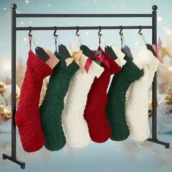 Подставка для рождественских чулок с 12 крючками, устойчивая к ржавчине, простая в установке