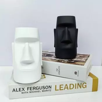 Подставка для ручек из камня Kawaii, водонепроницаемая подставка для карандашей, скульптура из смолы, держатель для очков, офис чёрный