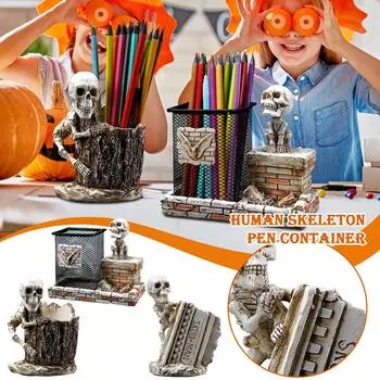 Подставка для ручек на Хэллоуин, украшение для рабочего стола, многофункциональное хранилище, подставка для ручек, изделия из смолы One Size
