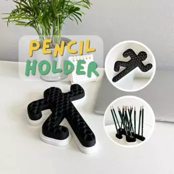 Подставка для ручек на месте преступления, украшение для домашнего офиса, школьного класса, парты, органайзер для карандашей, 3D-печатный контейнер для канцелярских принадлежностей, украшение для рабочего стола чёрный