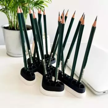 Подставка для ручек на месте преступления, украшение для домашнего офиса, школьного класса, парты, органайзер для карандашей, 3D-печатный контейнер для канцелярских принадлежностей, украшение для рабочего стола чёрный
