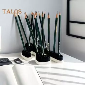 Подставка для ручек на месте преступления, украшение для домашнего офиса, школьного класса, парты, органайзер для карандашей, 3D-печатный контейнер для канцелярских принадлежностей, украшение для рабочего стола чёрный