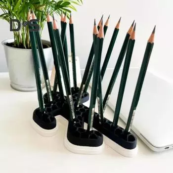 Подставка для ручек на месте преступления, украшение для домашнего офиса, школьного класса, парты, органайзер для карандашей, 3D-печатный контейнер для канцелярских принадлежностей, украшение для рабочего стола чёрный