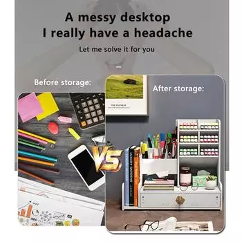 Подставка для ручек Nordic Ins Storage Box Creative Office Desk Candle Box Big Capacity Wooden Rack Wooden Organizer Box W2117