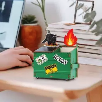 Подставка для ручек, персонализированная коробка для хранения, простая в установке, забавный енот, стол, мусорный контейнер, держатель для карандашей, офисные принадлежности красный
