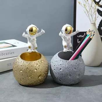 Подставка для ручек, подставка для астронавтов, держатель для карандашей, настольный ящик для хранения из смолы для офиса, класса, идеальный подарок