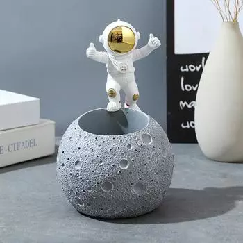 Подставка для ручек, подставка для астронавтов, держатель для карандашей, настольный ящик для хранения из смолы для офиса, класса, идеальный подарок золотистый