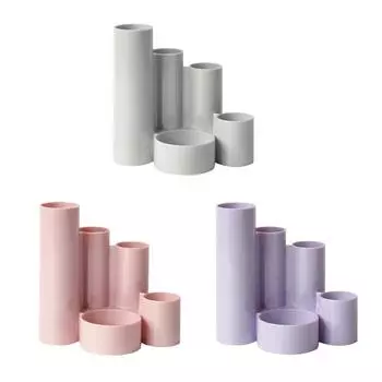 Подставка для ручек с пятью отверстиями, креативная круглая ваза для ручек, карандашница, держатель для кистей для макияжа, органайзер для хранения канцелярских принадлежностей