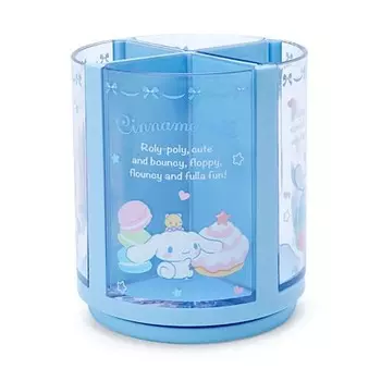 Подставка для ручек Sanrio, синяя пластиковая саксофонная подставка Cinnamoroll Cinnamoroll, вращающаяся на 360 градусов, держатель для ручек, косметическая кисточка для макияжа, тюль, персонаж для питомцев 213