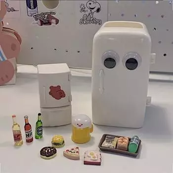 Подставка для ручек в форме холодильника, ящик для хранения вещей в офисе, настольный милый и минималистичный японский креативный держатель для ручек белый
