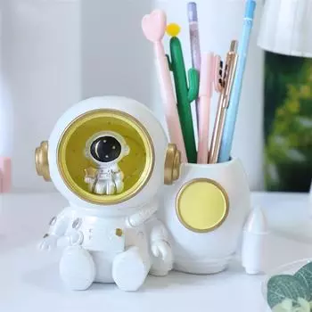 Подставка для ручек в виде астронавта - ночник-украшение для стола в космическом стиле в подарок с несколькими стилями для гостиных Pen Holder Series