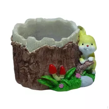 Подставка для ручек в виде животного, цветочный горшок для украшения комнатных растений жёлтый