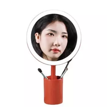 Подставка для ручек, зеркало с зарядкой, настольное косметическое зеркало с подсветкой, переносное косметическое зеркало для переодевания