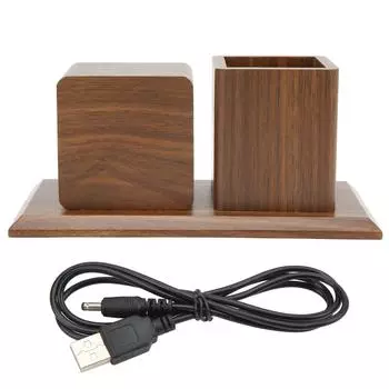 Подставка для ручки Часы Температура Календарь Дисплей 3 уровня регулировки яркости Голосовое управление Светодиод разноцветный