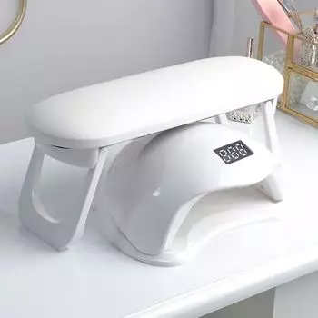 Подставка для рук для ногтей Подставка для рук для ногтей Складная подушка для ногтей из искусственной кожи Держатель для рук Регулируемая высота Подушка для рук для ногтей Аксессуары для ногтей Инструмент для белый