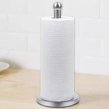 Подставка для рулонной бумаги с зажимом, нескользящая основа, вертикальный держатель для салфеток из нержавеющей стали, подставка для диспенсера пластиковой пленки, кухонный инструмент для ежедневного использования C