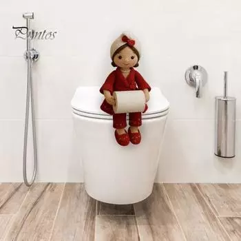 Подставка для салфеток, держатель для рулонов бумаги для кукол ручной работы, многоцелевой забавный держатель для туалетной бумаги для кукол-вязания, органайзер оранжевый