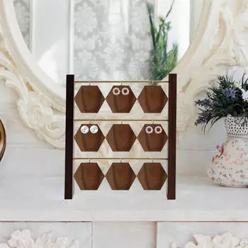 Подставка для сережек, деревянная стойка для ювелирных изделий для магазинов и туалетных столиков 24cmx4cmx21cm