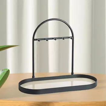 Подставка для сережек и ожерелий с держателем для ключей для дома бежевый