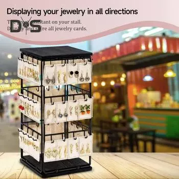 Подставка для сережек с 48 крючками. Держатель для сережек для продавцов. Универсальная витрина на 360 градусов. Ожерелья, браслеты. Органайзер для сережек.