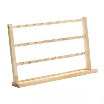 Подставка для сережек Выставочный держатель Аксессуары для рукоделия Деревянная основа Подвеска Органайзер Ожерелье 3 Tier