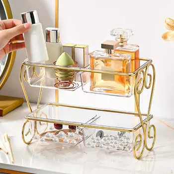 Подставка для сервировки Держатель для ватных палочек Диспенсер для тарелок Разделенная канистра для ванной комнаты