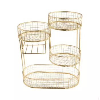 Подставка для сервировки фруктов на столешнице, экономящая место, кованое железо, многоярусное хранилище для овощей белый