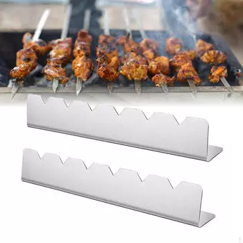Подставка для шампура для шашлыка, длина 11,8 дюйма, 2 шт. Подходит для дерева, бамбука, круглой, металлической, плоской формы