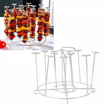 Подставка для шампуров для фритюрницы, многоцелевая, вертикального типа, экономящая место, стойка для шампуров из нержавеющей стали 304 для гриля-кебаба 6QT 183x130mm / 7.2x5.1in