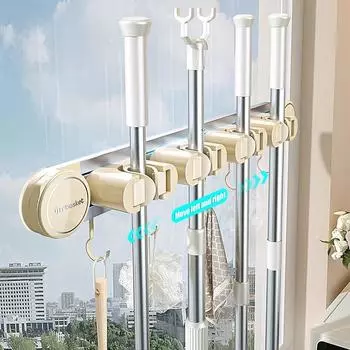 Подставка для швабры в ванной комнате настенная неперфорированная присоска для хранения вещей в ванной комнате M