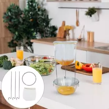 Подставка для сита для желе из нержавеющей стали с нейлоновым многоразовым фильтр-мешком. Стабильный треугольный дизайн. Держатель кухонного фильтра для орехов, молочных соков, сыра, йогурта. Sets