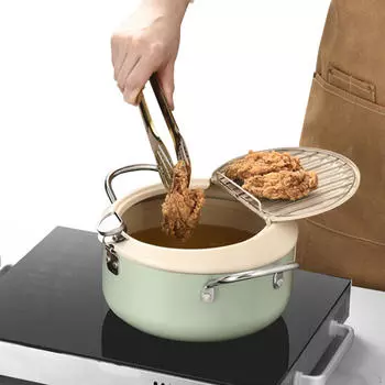 Подставка для слива фритюрницы с термометром, маленькая курица для жарки супа, фрикадельки синий