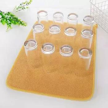 Подставка для слива посуды Прочная термостойкая удобная подставка для слива посуды Чашка водопоглощающий коврик для сушки Коврик для сушки чашки для кухни синий