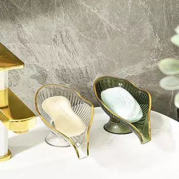 Подставка для сливного лотка Креативная мыльница Мыльница Гаджеты для ванной Нескользящая мыльница для стирки Мыльница в форме листа