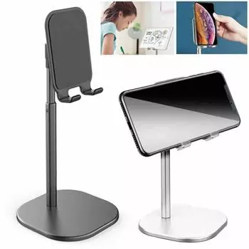 Подставка для сотового телефона, регулируемый по углу наклона держатель для телефона на стол, устойчивая алюминиевая металлическая настольная зарядная док-станция, универсальная подставка для планшета для мобильного телефона One Size чёрный