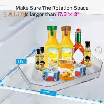 Подставка для специй на холодильнике, не содержит бисфенол А, прочная, несущая, легкий доступ, органайзер для кухонного поворотного стола Lazy Susan чистый