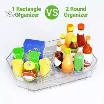 Подставка для специй на холодильнике, не содержит бисфенол А, прочная, несущая, легкий доступ, органайзер для кухонного поворотного стола Lazy Susan чистый