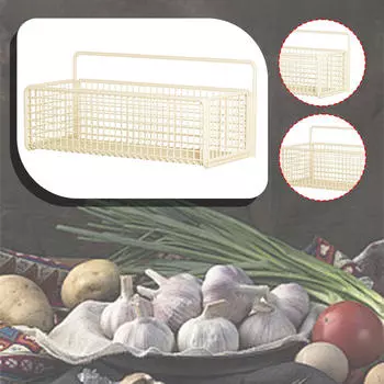 Подставка для специй, органайзер, подвесная кухонная корзина, легкое настенное крепление, проволочное хранилище для офиса 23.5cmx10.5cmx12cm_without hooks