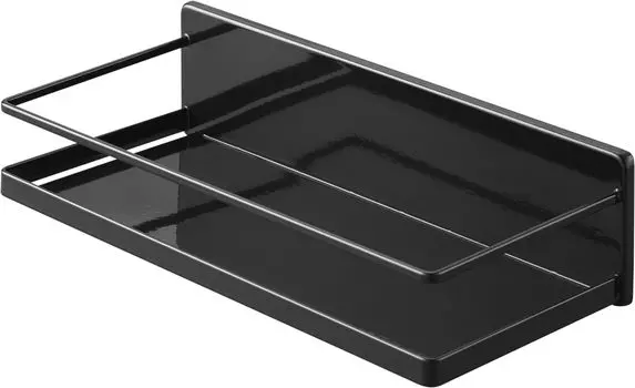 Подставка для специй Yamazaki Jitsugyo Film Hook, черная, ширина 28 см, высота 7 см, крючок, не башня, подставка для приправ, кухонное хранилище, плавающее хранилище, размер 2186, прибл.. Д12.5 (фильм чёрный