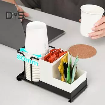 Подставка для стакана, подставка для хранения бумаги, органайзер для чайного бара, рифленая подставка для хранения одноразовых стаканчиков, чайных пакетиков, зубочисток, трубочек для дома, ресторана, отеля белый