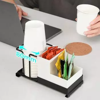 Подставка для стакана, подставка для хранения бумаги, органайзер для чайного бара, рифленая подставка для хранения одноразовых стаканчиков, чайных пакетиков, зубочисток, трубочек для дома, ресторана, отеля