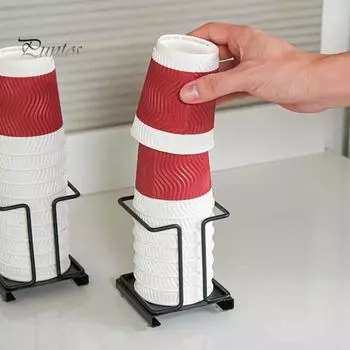 Подставка для стакана, подставка для хранения бумаги, органайзер для чайного бара, рифленая подставка для хранения одноразовых стаканчиков, чайных пакетиков, зубочисток, трубочек для дома, ресторана, отеля белый