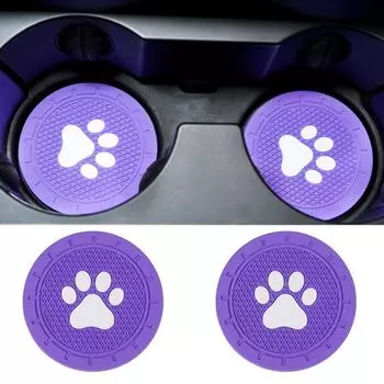 Подставка для стакана с водой в автомобиль, коврик с рисунком кошачьей лапки, вшитый нескользящий коврик, универсальный автомобильный держатель для бутылок, подставка под стакан 2,75 дюйма разноцветный